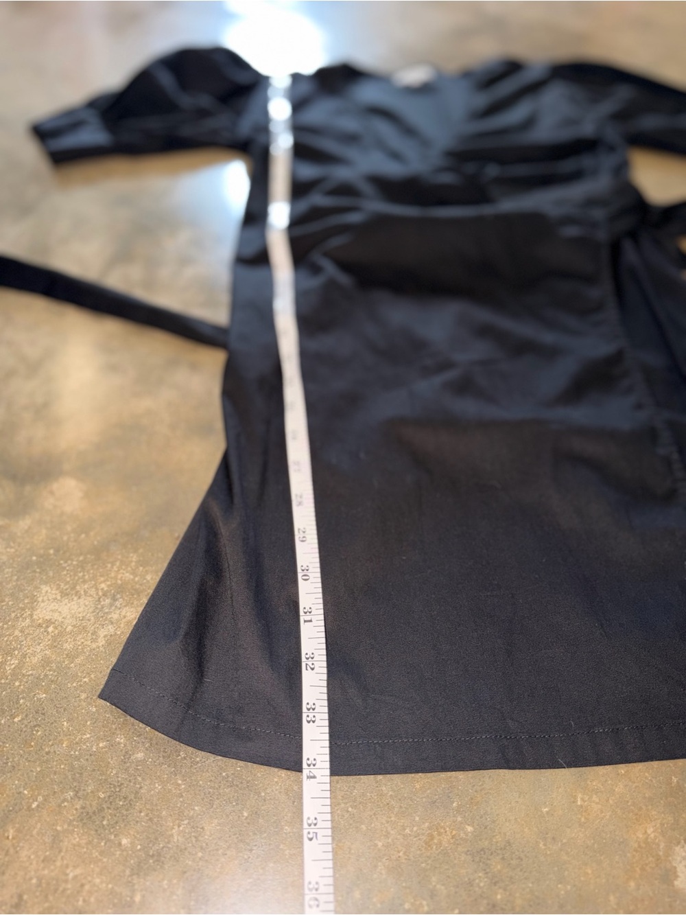 Anthropologie S’Edge Black True Wrap Mini Dress Puff Sleeve Cotton Small - Picture 7 of 10